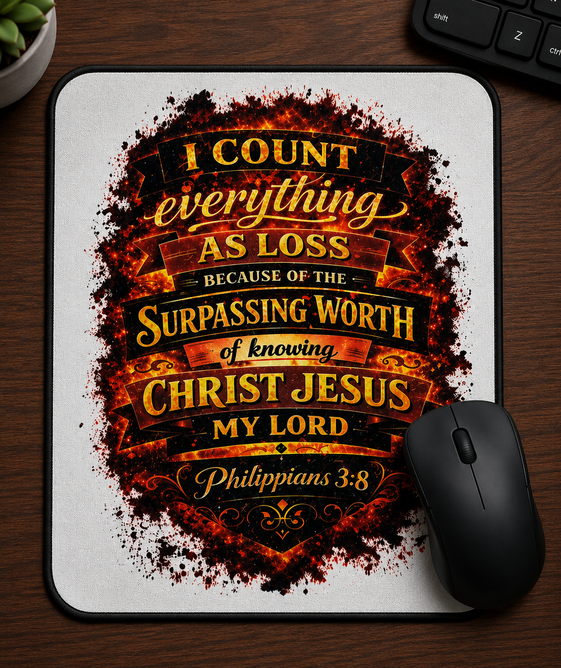 Christ Jesus My Lord Scripture Mouse Pad