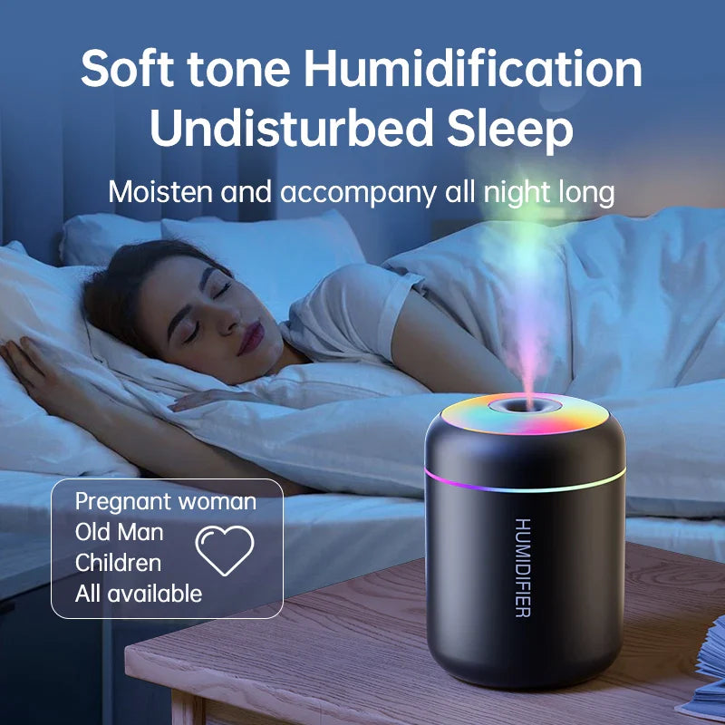 Mini Air Humidifier USB Electric Aroma Diffuser Essential Oil Purifier Aromatherapy Mist Maker Lights For Car Home Bedroom
