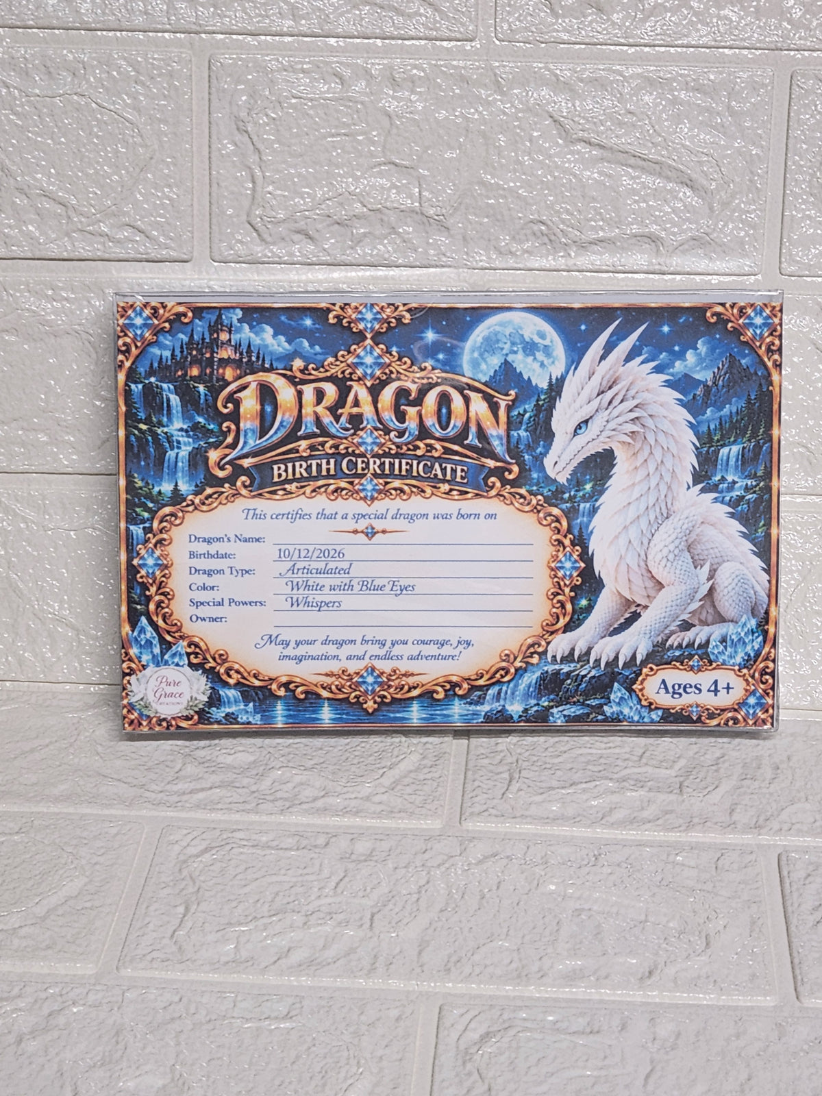 19in Glow in the Dark Articulated Dragon with Birth Certificate